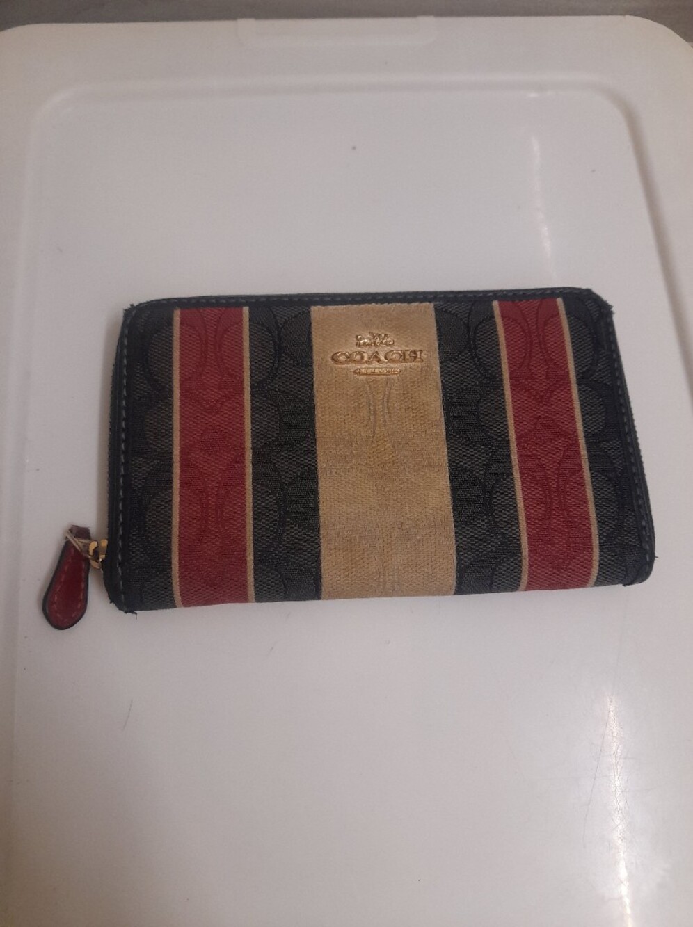 Coach Stripped Long Zip Wallet